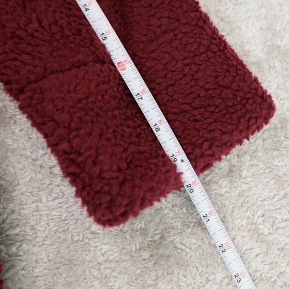 PrettyGarden Burgundy Red Sherpa Corduroy Jacket Womens Size M NWOT - Picture 6 of 13